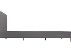 Habitat Et Jardin Lit louise 203 x 148 x 90 cm en tissu cadre a lattes pour 2 personnes de couleur gris* Lit Coffre