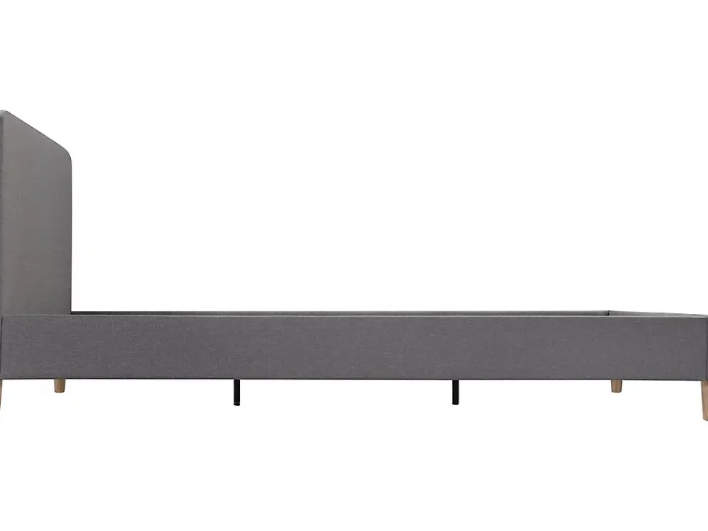 Habitat Et Jardin Lit louise 203 x 148 x 90 cm en tissu cadre a lattes pour 2 personnes de couleur gris* Lit Coffre