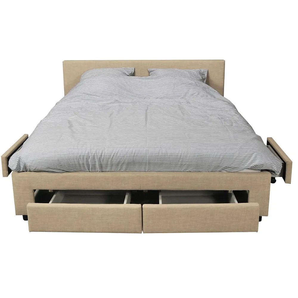 Lit LUGANO 160x200 + 1 sommier + 4 tiroirs / Beige>Weber Industries
