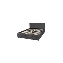 Lit LUGANO 160x200 + 1 sommier + 4 tiroirs / Gris foncé>Weber Industries Online