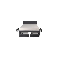 Lit LUGANO 160x200 + 1 sommier + 4 tiroirs / Gris foncé><noscript><img width=
