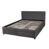 Lit LUGANO 140x190 + 1 sommier + 4 tiroirs / Gris foncé>Weber Industries New