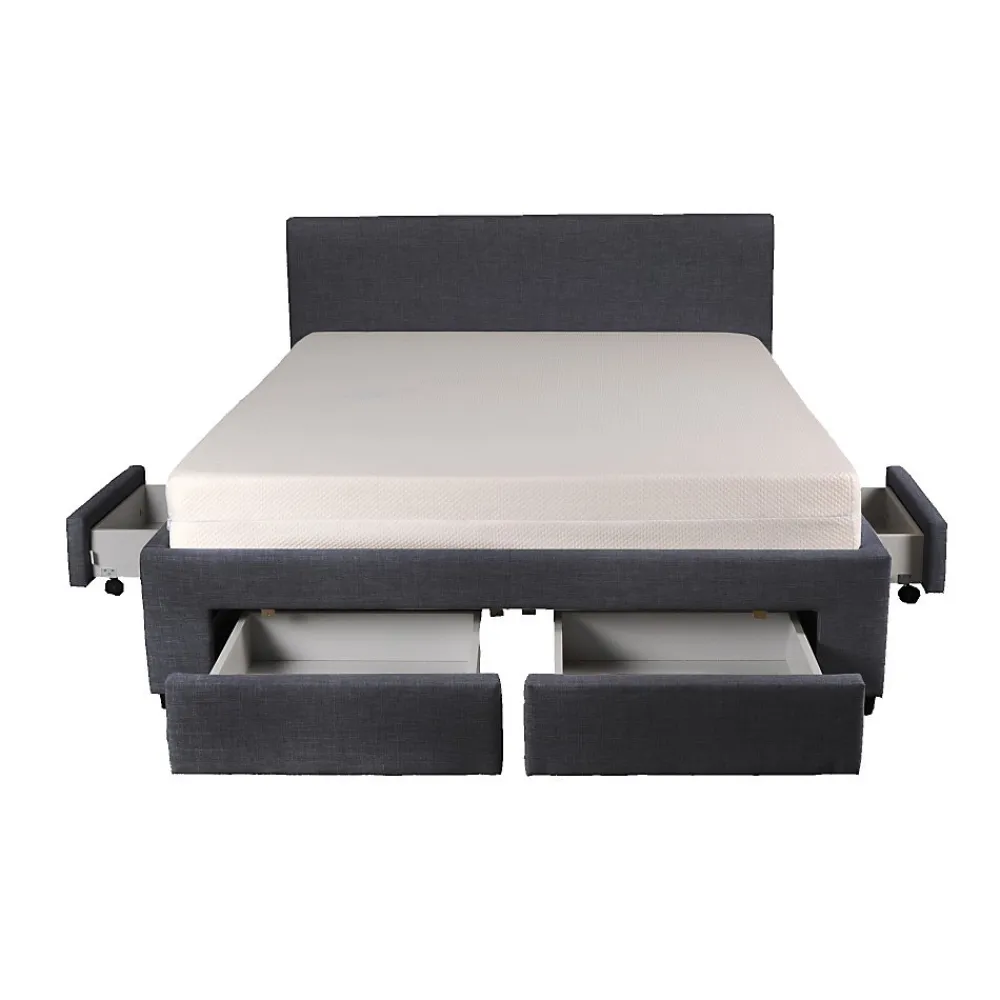Lit LUGANO 140x190 + 1 sommier + 4 tiroirs / Gris foncé>Weber Industries New