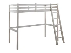 Vente-unique Lit mezzanine - 90 x 190 cm - Pin massif - Blanchi + matelas - GEDEON II* Lit Mezzanine