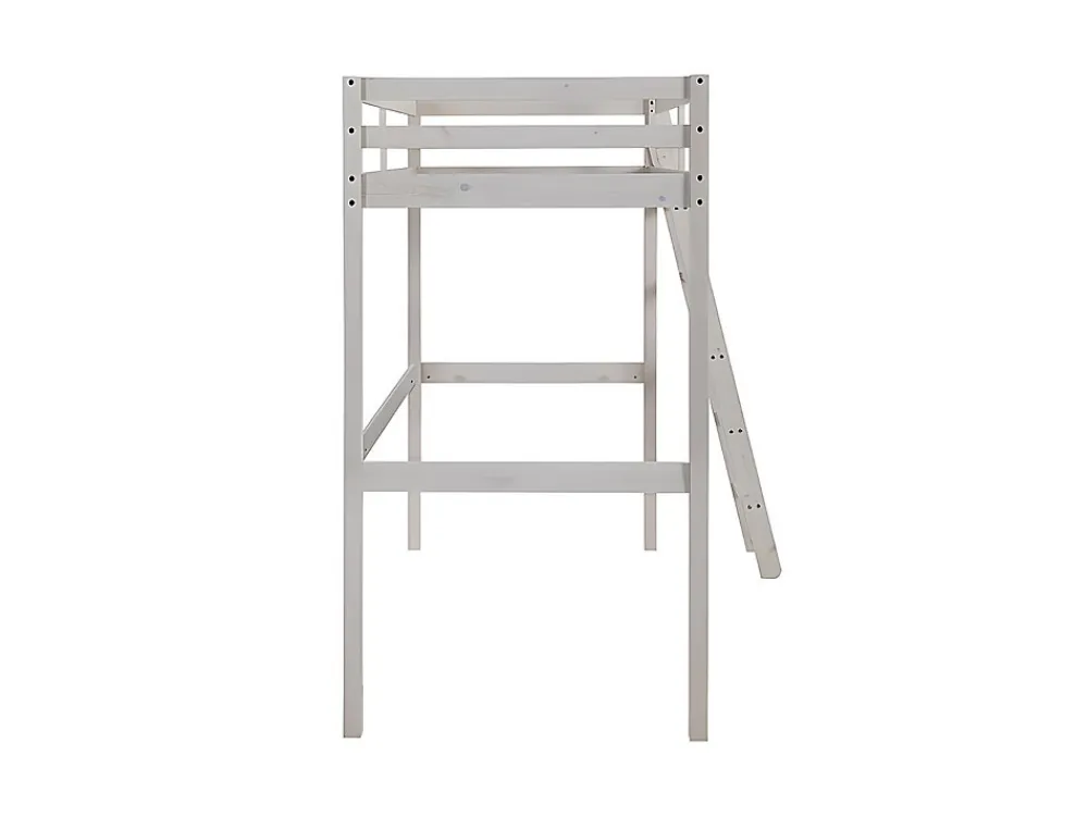 Vente-unique Lit mezzanine - 90 x 190 cm - Pin massif - Blanchi + matelas - GEDEON II* Lit Mezzanine