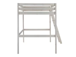 Vente-unique Lit mezzanine - 140 x 190 cm - Pin massif - Blanchi -GEDEON II* Lit Mezzanine