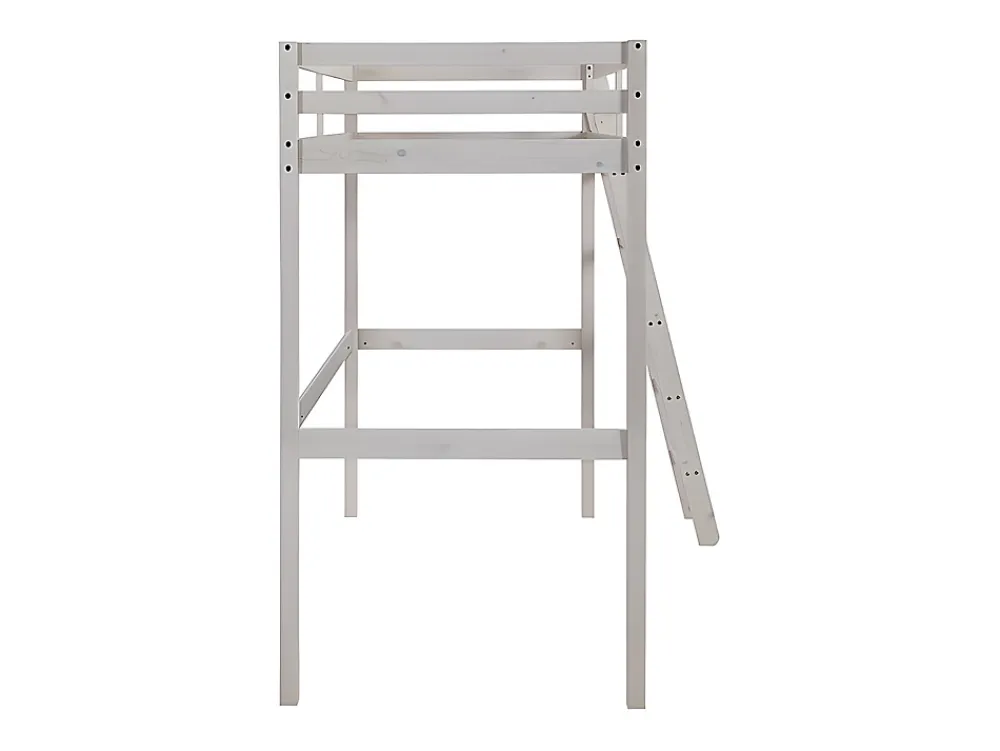 Vente-unique Lit mezzanine - 90 x 190 cm - Pin massif - Blanchi -GEDEON II* Lit Mezzanine