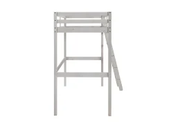 Vente-unique Lit mezzanine - 90 x 190 cm - Pin massif - Blanchi -GEDEON II* Lit Mezzanine