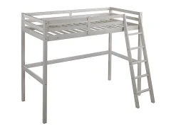 Vente-unique Lit mezzanine - 90 x 190 cm - Pin massif - Blanchi -GEDEON II* Lit Mezzanine
