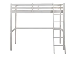 Vente-unique Lit mezzanine - 90 x 190 cm - Pin massif - Blanchi -GEDEON II* Lit Mezzanine