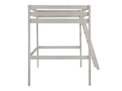 Lit mezzanine - 140 x 190 cm - Pin massif - Blanchi + matelas -GEDEON II><noscript><img width=