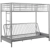 Lit mezzanine 90 x 190 cm - Avec banquette convertible - Métal - Argent - MODULO V>Vente-unique Best