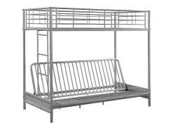 Lit mezzanine 90 x 190 cm - Avec banquette convertible - Métal - Argent - MODULO V>Vente-unique Best