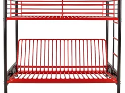 Lit mezzanine 90 x 190 cm - Avec banquette convertible - Métal - Noir et rouge - MODULO V><noscript><img width=