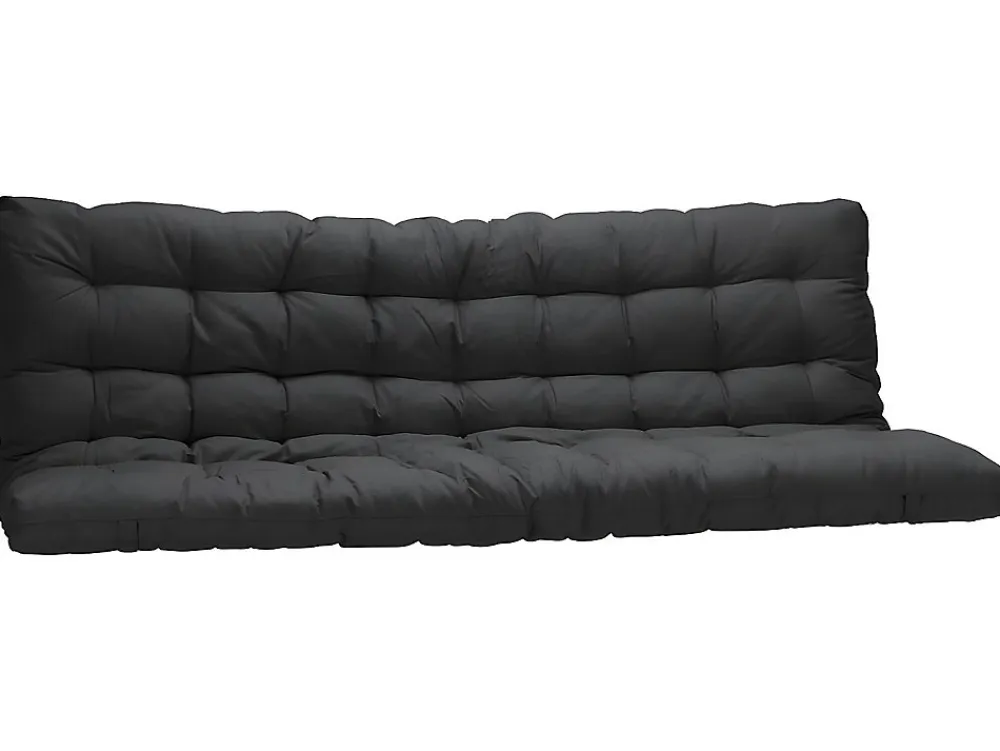 Lit mezzanine 90 x 190 cm - Avec banquette convertible - Métal - Blanc + Futon + Matelas - MODULO V>Vente-unique Best