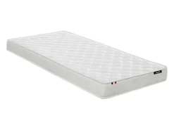 Lit mezzanine 90 x 190 cm - Avec banquette convertible - Métal - Blanc + Futon + Matelas - MODULO V><noscript><img width=