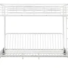 Vente-unique Lit mezzanine 90 x 190 cm - Avec banquette convertible - Métal - Blanc - MODULO V* Lit Mezzanine