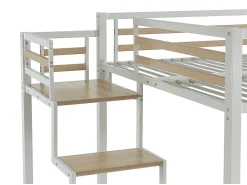 Lit mezzanine 140 x 200 cm - Métal et MDF - Blanc - JOGUI><noscript><img width=