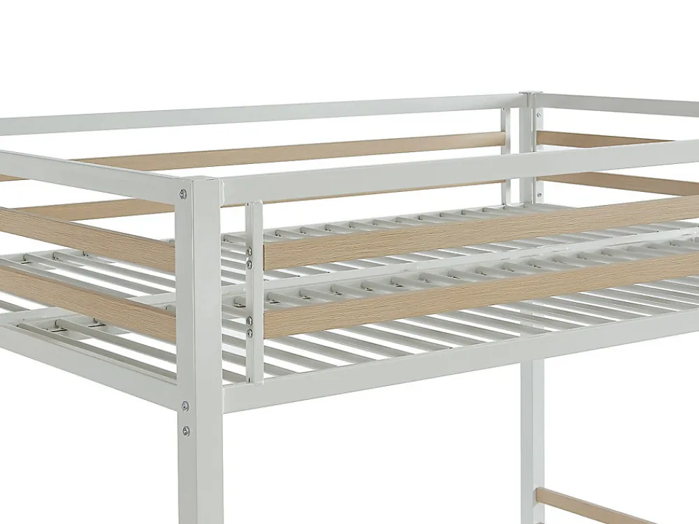 Lit mezzanine 140 x 200 cm - Métal et MDF - Blanc - JOGUI>Vente-unique Online