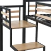 Vente-unique Lit mezzanine 140 x 200 cm - Métal et MDF - Noir et naturel - JOGUI* Lit Mezzanine