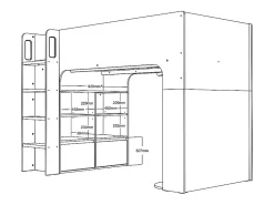 Lit mezzanine 90 x 190 cm avec rangements - Blanc - COLUMI><noscript><img width=