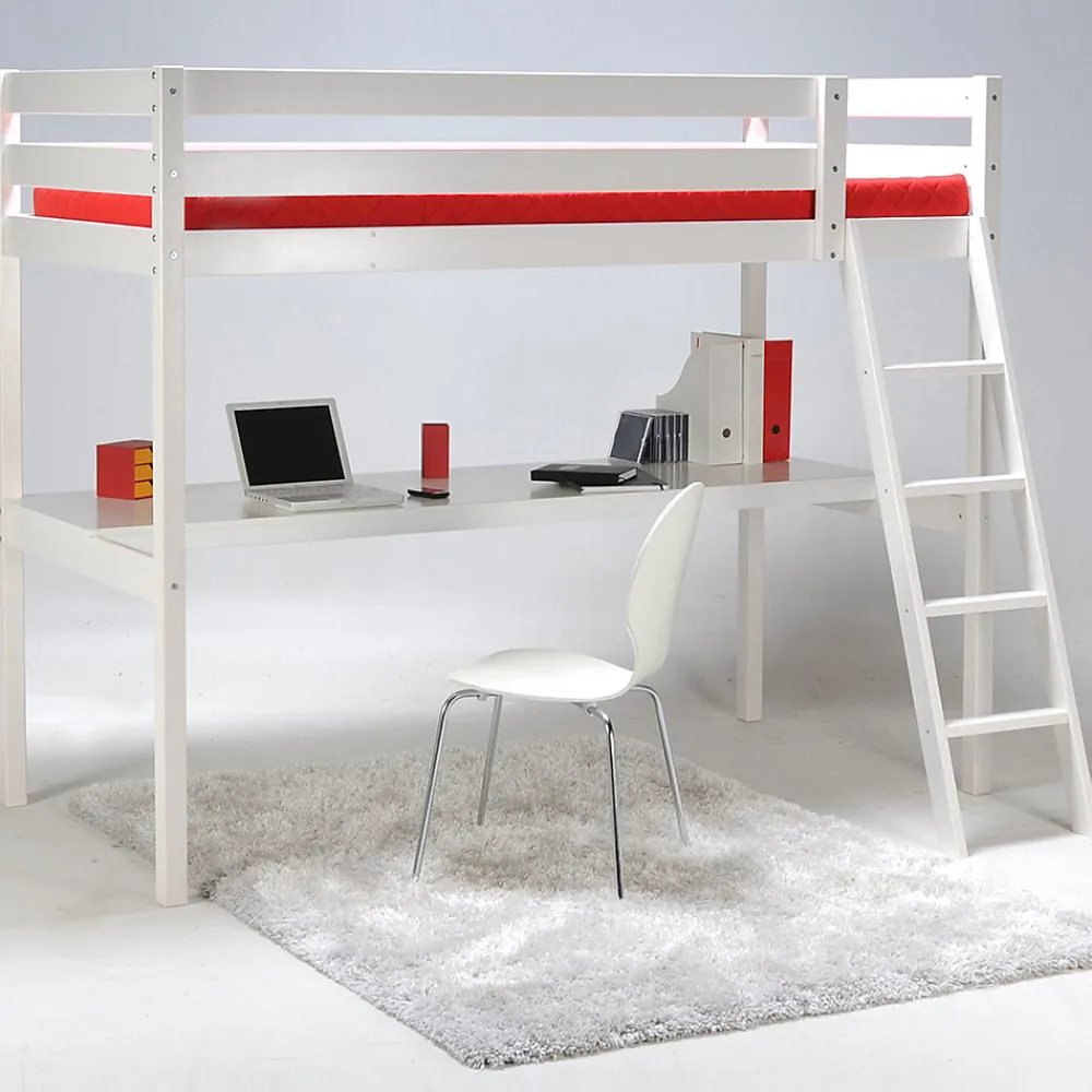 Lit mezzanine ASPEN 90x190 + 1 sommier + bureau / Blanc>Weber Industries Best