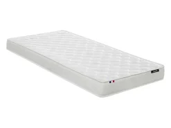Vente-unique Lit mezzanine avec bureau et rangements intégrés - 90 x 200 cm - Chêne et blanc + matelas - NOAH II* Lit Mezzanine