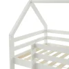 Vente-unique Lit mezzanine cabane 90 x 190 cm - Pin massif - Blanc - TARZIA*Enfant Lit Enfant