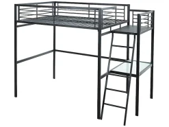Vente-unique Lit mezzanine CASUAL II - 140 x 190 cm - plateforme bureau - Anthracite + matelas* Lit Mezzanine