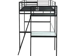 Vente-unique Lit mezzanine CASUAL II - 140 x 190 cm - plateforme bureau - Anthracite + matelas* Lit Mezzanine