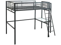 Vente-unique Lit mezzanine CASUAL II - 140 x 190 cm - plateforme bureau - Anthracite + matelas* Lit Mezzanine