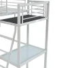 Vente-unique Lit mezzanine CASUAL II - 140 x 190 cm - plateforme bureau - Blanc* Lit Mezzanine