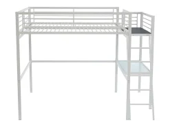Vente-unique Lit mezzanine CASUAL II - 140 x 190 cm - plateforme bureau - Blanc* Lit Mezzanine