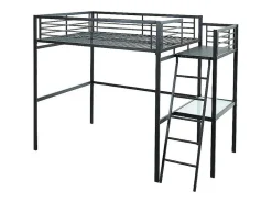 Lit mezzanine CASUAL II - 140 x 190 cm - plateforme bureau - Anthracite><noscript><img width=