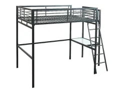 Lit mezzanine CASUAL II - 140 x 190 cm - plateforme bureau - Anthracite><noscript><img width=