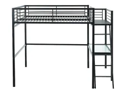 Lit mezzanine CASUAL II - 140 x 190 cm - plateforme bureau - Anthracite><noscript><img width=