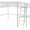 Vente-unique Lit mezzanine CASUAL II - 140 x 190 cm - plateforme bureau - Blanc + matelas* Lit Mezzanine