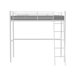 Lit mezzanine ELIOT 90 x 190 cm - Métal - Sommier inclus - Blanc>Generic Discount