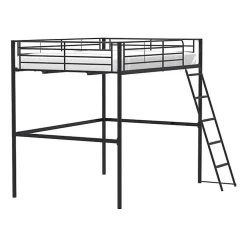 Lit mezzanine en metal - Noir - Sommier inclus - 140 x 200 cm - ELIOT>Generic Online