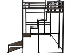 Lit mezzanine en métal avec escalier 
