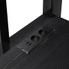 ModernLuxe Lit mezzanine en métal 140x200mm avec armoire ouverte et bureau - LED et port USB - Avec échelle de rangement et étagères - Noir* Lit Mezzanine