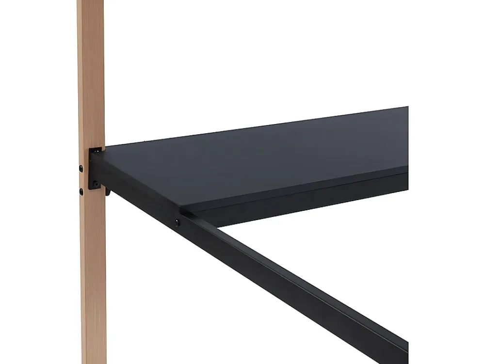 Vente-unique Lit mezzanine MALICIA - 90 x 190 cm - bureau intégré - Noir et chêne* Lit Mezzanine
