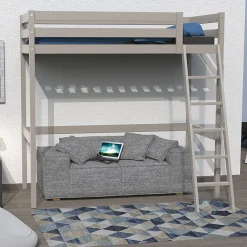 Lit mezzanine STUDIO 90x190 + 1 sommier / Gris Taupe>Weber Industries Hot