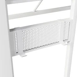 Okwish Lit Mezzanine 90x200 cm - Bureau Intégré, Éclairage LED Réglable et Panneau Perforé - USB, Type-C et 2 Prises - Métal + MDF Blanc* Lit Mezzanine