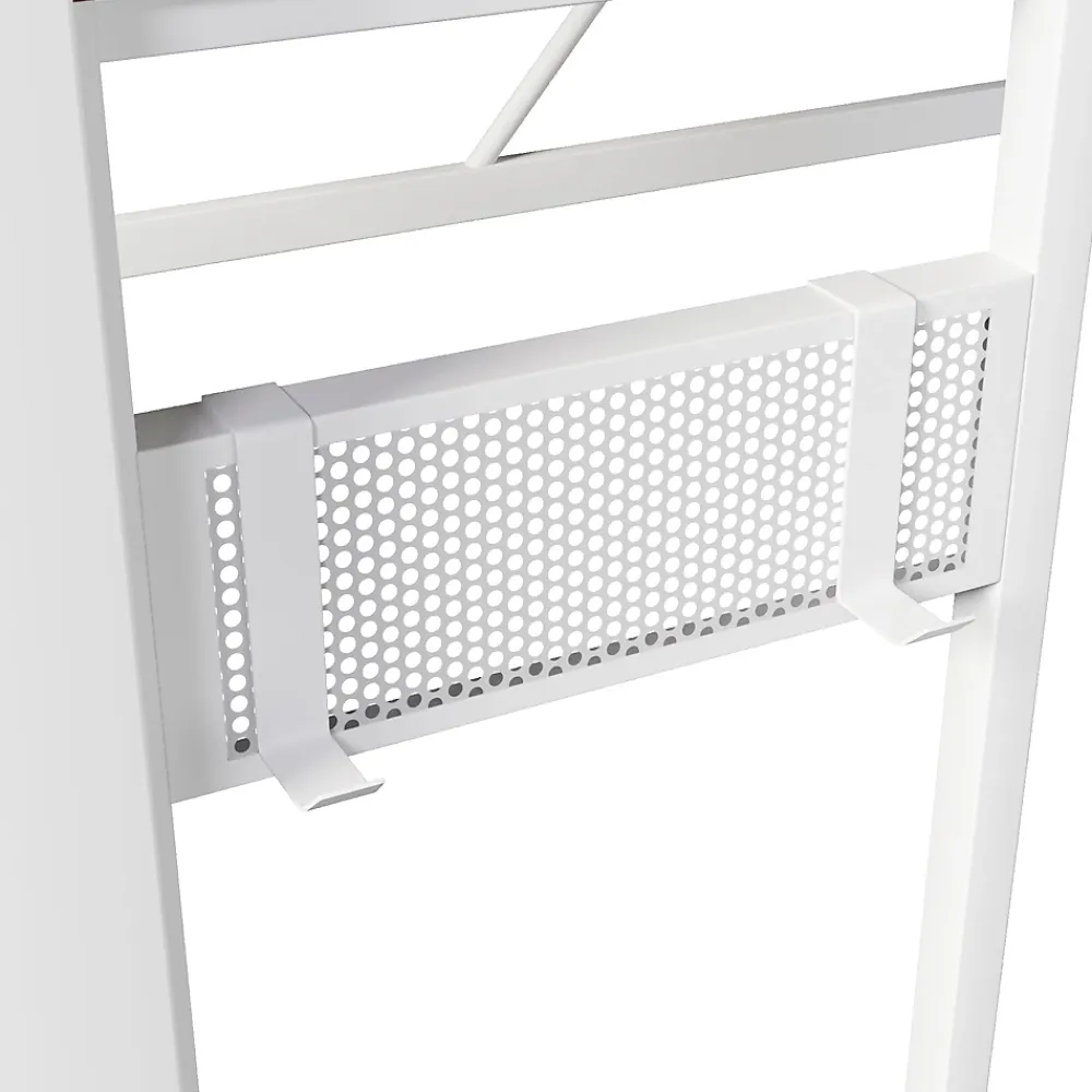 Okwish Lit Mezzanine 90x200 cm - Bureau Intégré, Éclairage LED Réglable et Panneau Perforé - USB, Type-C et 2 Prises - Métal + MDF Blanc* Lit Mezzanine