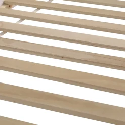 Okwish Lit mezzanine 90x200 cm - Lit avec échelle à 3 marches, toboggan et étagère amovible - Pin + MDF - Sans matelas - Blanc + Naturel*Enfant Lit Enfant