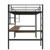 ProximaX Lit mezzanine 90x200 cm métal noir, surélevé avec échelle, bureau et 4 étagères d angle, pour enfants et ados*Enfant Lit Enfant
