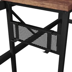 ModernLuxe Lit mezzanine 140x200cm - structure en fer - bureau intégré - LED - USB et prise - noir (matelas non inclus)* Lit Mezzanine