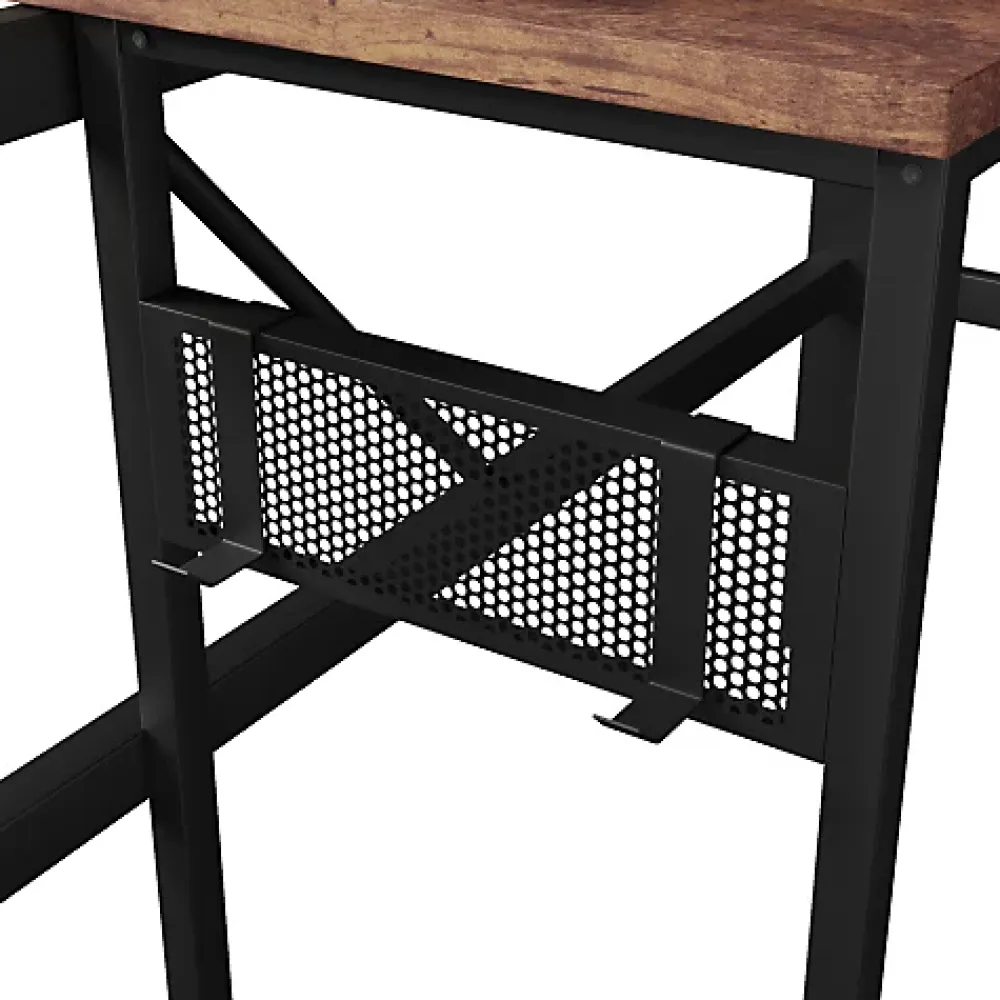 ModernLuxe Lit mezzanine 140x200cm - structure en fer - bureau intégré - LED - USB et prise - noir (matelas non inclus)* Lit Mezzanine