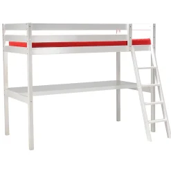 Lit Mezzanine 90x190cm blanc ASPI avec bureau incl. Sommier et échelle>Bb Loisir Hot